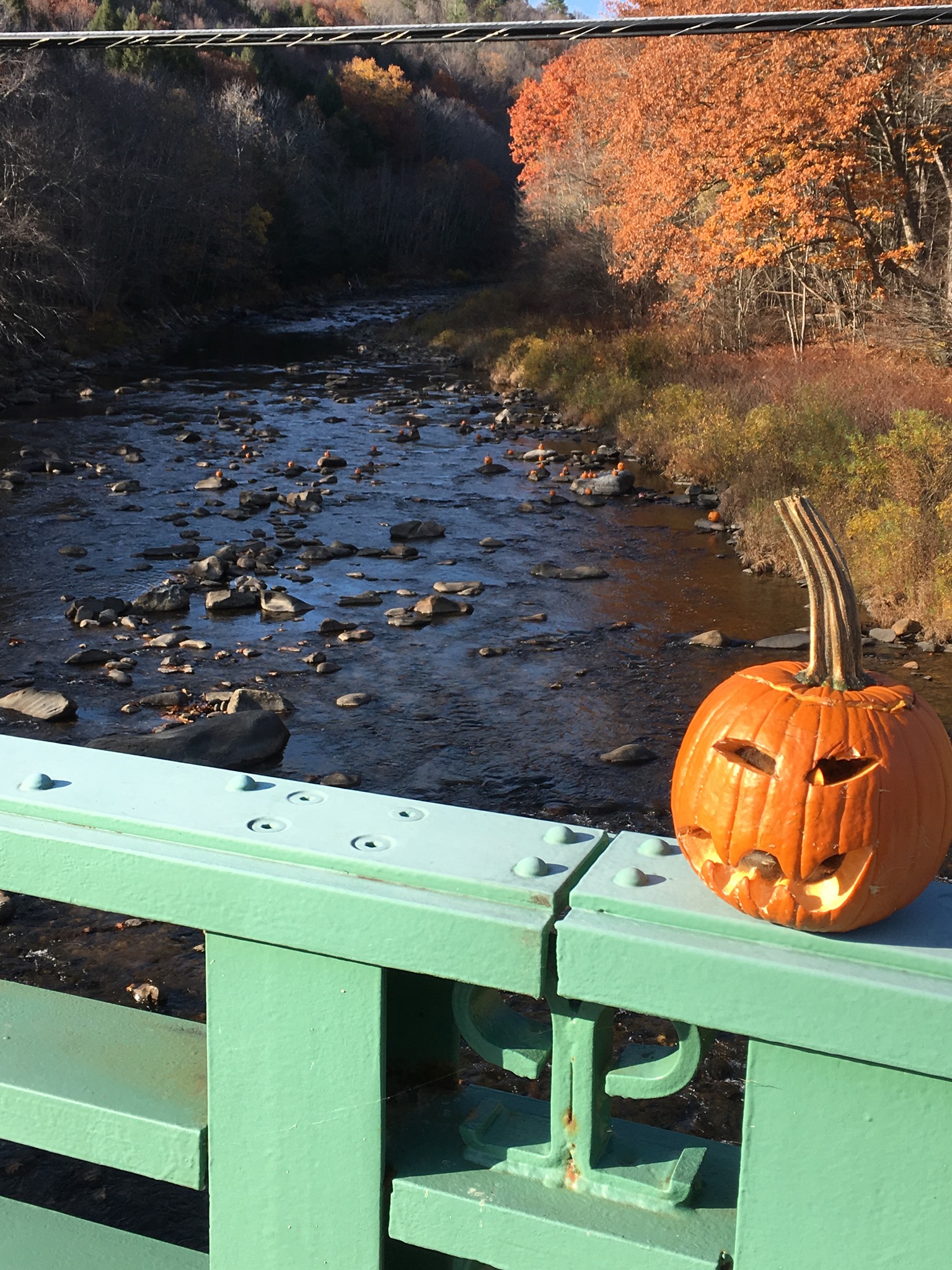 pumpkin on bridge